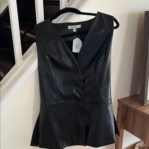 Faux Leather Vest size M NWT